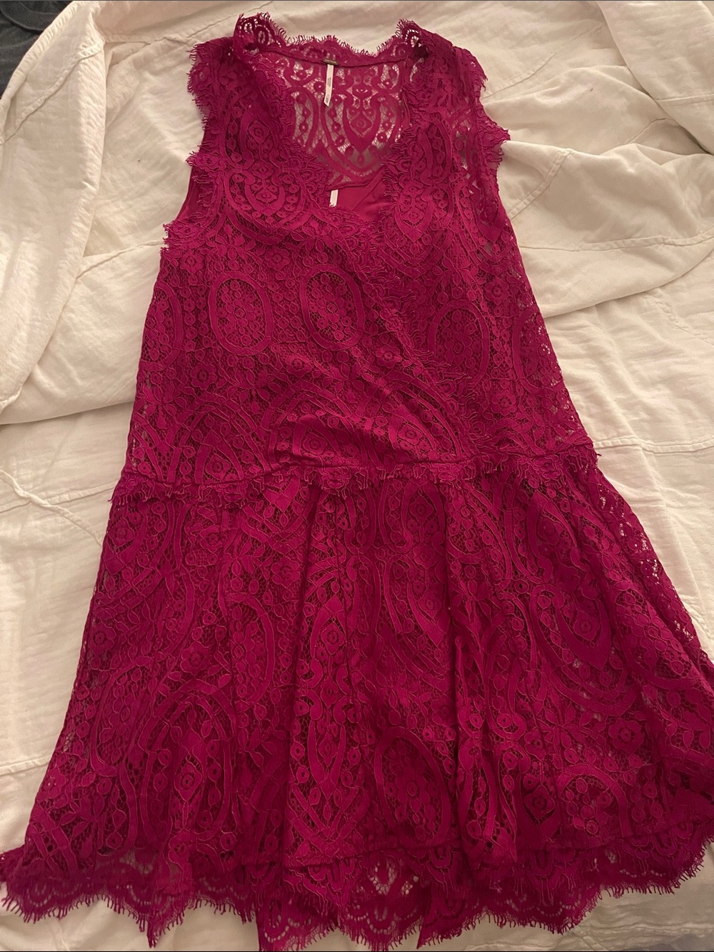 Free People Fuchsia Lace Sleeveless Dress